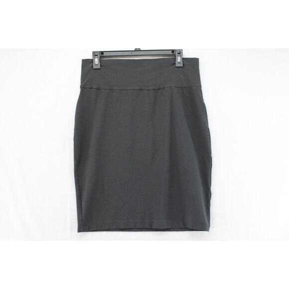 Eileen Fisher Dark Gray Pencil Skirt Womens M Stretch Capsule Goth Minimalist - Picture 2 of 6